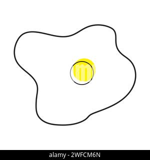 Rührei im Line-Art-Stil. Logo-Symbol. Vektorabbildung. Rohbild. EPS 10. Stock Vektor