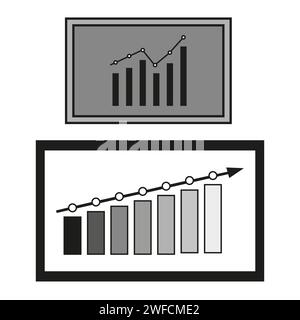 Finanzdiagramm für Wachstumsaktien. Infografik zu Dateninformationen. Finanzinvestitionen. Vektorabbildung. Rohbild. EPS 10. Stock Vektor