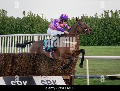 Invictus gewinnt am 27. Januar 2024 für Chris Gordon und Freddie gordon die Great Yorkshire Handicap Chase (Premier Handicap) in Doncaster Stockfoto