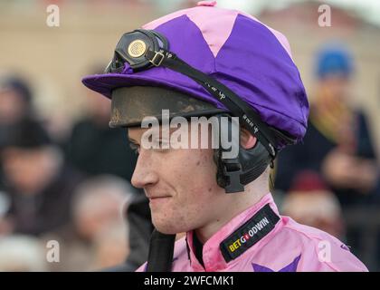 Invictus gewinnt am 27. Januar 2024 für Chris Gordon und Freddie gordon die Great Yorkshire Handicap Chase (Premier Handicap) in Doncaster Stockfoto