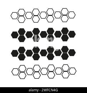 Bürste Hexagons Wabenholz. Geometrische Textur. Vektorabbildung. Rohbild. EPS 10. Stock Vektor