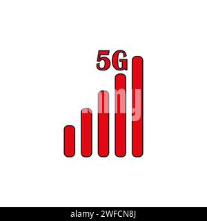 Zeichentrick 5g Symbolnetzwerk. Globales Netzwerk. Vektorabbildung. Rohbild. EPS 10. Stock Vektor