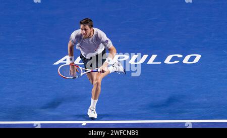 Rafael NADAL (ESP) gegen Cameron NORRIE (GBR) während ihres Singles Final Matches des Abierto Mexicano Telcel Presentado por HSBC in der Arena GNP Seguros am 26. Februar 2022 in Acapulco, Mexiko. Foto von Victor Fraile / Power Sport Images Stockfoto