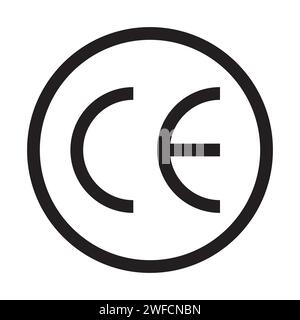 CE-Symbol für Verpackungsdesign. Designelement von Qualität. Logo-Symbol. Zertifikatsymbol. Vektorabbildung. Rohbild. EPS 10. Stock Vektor