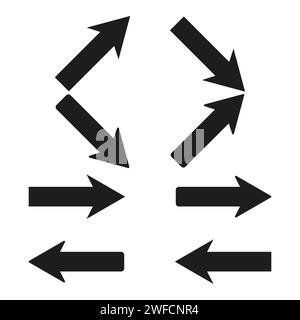 Symbole mit geraden Pfeilen. Einfaches Design. Vektorabbildung. EPS 10. Stock Vektor