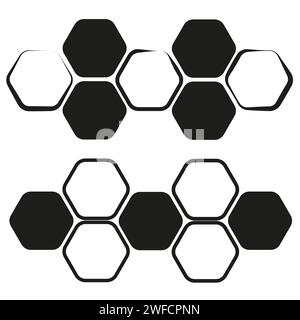 Bürste Hexagons Wabenholz. Geometrische Textur. Vektorabbildung. Rohbild. EPS 10. Stock Vektor