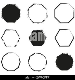 Abstrakte Sechsecke. Grafikelement. Vektorabbildung. EPS 10. Stock Vektor