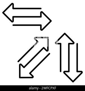 Gerade Pfeile eine Linie. Einfache Pfeile. Vektorabbildung. Rohbild. EPS 10. Stock Vektor