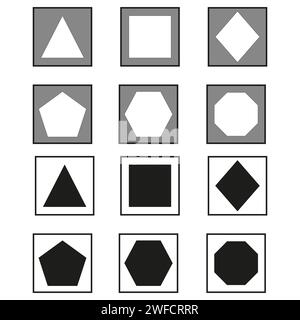 Verschiedene geometrische Figuren. Geometrisches Element. Vektorabbildung. Rohbild. EPS 10. Stock Vektor
