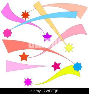 Sterne Farbkurven. Vektorabbildung. Rohbild. EPS 10. Stock Vektor