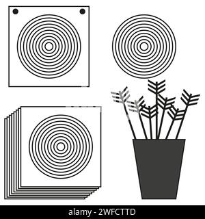 Pfeile Quiver Ziele. Kreuzsymbol. Vektorabbildung. Rohbild. EPS 10. Stock Vektor