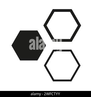 Sechseck-Set. Kantenrahmen. Vektorabbildung. Rohbild. EPS 10. Stock Vektor