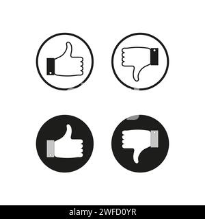 Gefällt Icons nicht. Internet-Netzwerk. Social-Media-ähnliches Icon-Konzept. Vektorabbildung. EPS 10. Stock Vektor