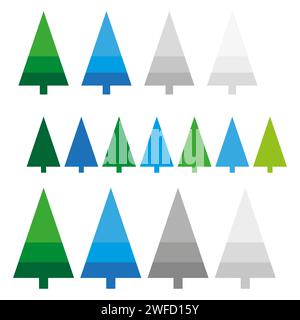 Bunte Baumpfeile. Modernes geometrisches Poster. Konstruktionsvorlage. Vektorabbildung. Rohbild. EPS 10. Stock Vektor
