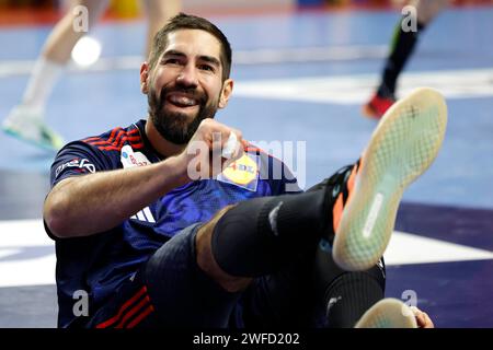 Handball, EHF-Europameisterschaft der Männer Finale Lanxess-Arena in Köln 28.01.2024 Nikola KARABATIC (FRA) Foto : Norbert Schmidt, Düsseldorf Stockfoto