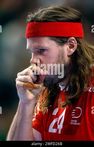 Handball, EHF-Europameisterschaft der Männer Finale Lanxess-Arena in Köln 28.01.2024 Mikkel HANSEN (DEN) Foto : Norbert Schmidt, Düsseldorf Stockfoto