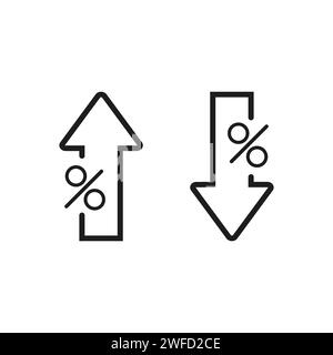 Prozentualer Aufwärts-/Abwärtspfeil. Element Preisgrafik. Gewinnpfeil. Vektorabbildung. Rohbild. EPS 10. Stock Vektor