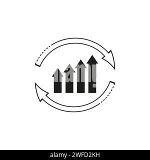Symbol mit Kreispfeilen. Vektorabbildung. EPS 10. Stock Vektor