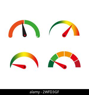 Farbtachometer. Fortschrittsbalken. Hohe Geschwindigkeit. Vektorabbildung. EPS 10. Stock Vektor