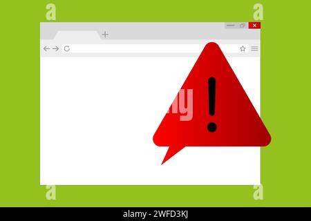 Meldung Warnung Computer. Symbol für Nachrichtenbenachrichtigung. Computerschnittstelle. Warnmeldung. Vektorabbildung. Rohbild. EPS 10. Stock Vektor