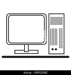 Computer-Symbol. Flaches pc-Symbol. Internet-Netzwerkkonzept. Vektorabbildung. Rohbild. EPS 10. Stock Vektor