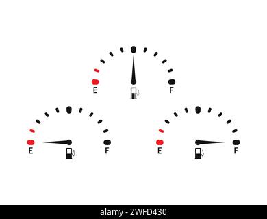 Kraftstoffpfeile. Pfeile tanken verschiedene Anzeigen. Vektorabbildung. Rohbild. EPS 10. Stock Vektor