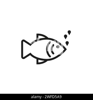 Fischsymbol. Fischsymbol mit Luftblasen. Moderne Kunst. Vektorabbildung. Rohbild. EPS 10. Stock Vektor