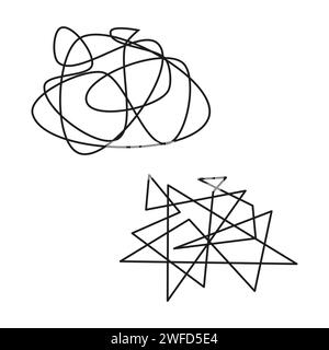 Handgezeichnetes Symbol mit Linien des Chaos. Psychologie, mentales Konzept. Vektorabbildung. EPS 10. Stock Vektor