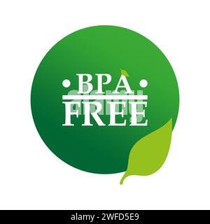 BPA-frei. Symbol für Verpackungsdesign. Designelement von Qualität. Bio-zertifiziertes Siegel. Vektorabbildung. Rohbild. EPS 10. Stock Vektor