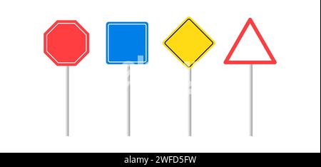 Realistische leere Straßenschilder. Vektorabbildung. Rohbild. EPS 10. Stock Vektor