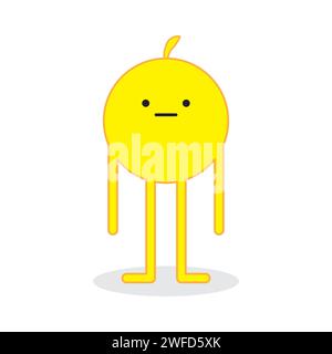 Abstrakte Ikone mit gelbem Verrückten. Verrücktes Zeichentrickfiguren-Illustrationsdesign. Vektorabbildung. Rohbild. EPS 10. Stock Vektor