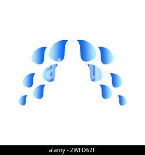 Blaues Symbol für „Cry Tears“. Cartoon Tropfen von Augen Design. Blaues fallendes Wasser. Vektorabbildung. Stockbild. EPS 10. Stock Vektor