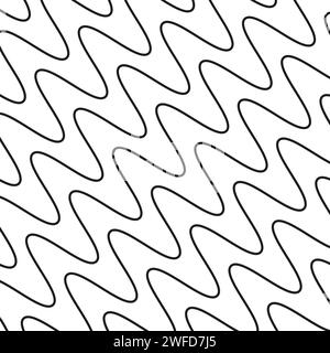 Wellige, winkende, überkreuzte Zickzack-Linien nahtloses Muster, Hintergrund. Vektorabbildung. EPS 10. Stock Vektor