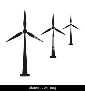 Symbole für Windgeneratoren. Alternative Leistung. Grüne Energie. Vektorabbildung. EPS 10. Stock Vektor