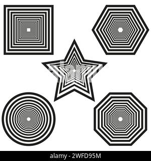 Schwarze Zebralinien geometrische Formen. Modernes Design. Vektorabbildung. EPS 10. Stock Vektor