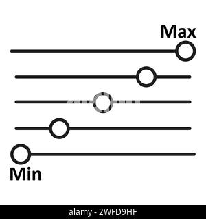 Mischkonsole mit schwarzem Symbol. Audioradio-App. Vektorabbildung. EPS 10. Stock Vektor