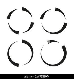 Symbol für konzentrische, radiale Linien, Kreise. Segmentierte Kreisform. Design-Element Spirale, Drall, Drall und Twist. Vektorabbildung. EPS 10. Stock Vektor