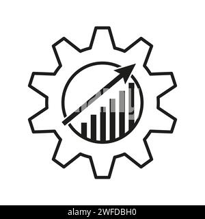 Zahnradsymbol, Einstellsymbol, Zahnradsymbol in der Industrie. Vektorabbildung. EPS 10. Stock Vektor