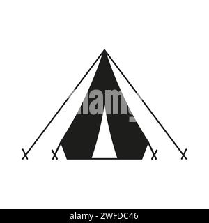 Symbol der Touristenzelt-Linie. Sommerhaus für Reisen. Vektorabbildung. Stockbild. EPS 10. Stock Vektor