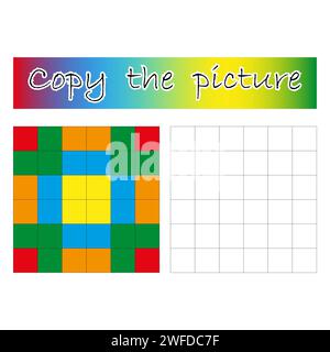 Kopieren Sie das Bild. Druckbares Arbeitsblatt. Logikspiel für Bildung. Vektorabbildung. EPS 10. Stock Vektor