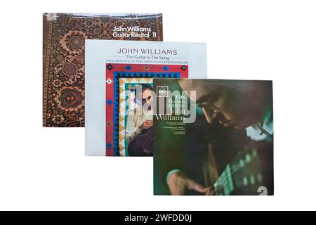 John Williams CBS Records präsentiert John Williams Guitar Recital II The Guitar ist das LP-Cover auf weißem Hintergrund Stockfoto