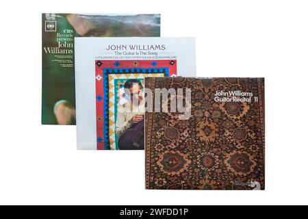 John Williams CBS Records präsentiert John Williams Guitar Recital II The Guitar ist das LP-Cover auf weißem Hintergrund Stockfoto