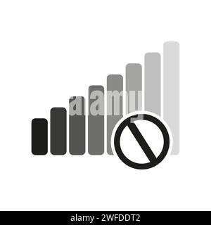 Signalsymbol. Fehlerhaftes Telefonsignal. Vektorabbildung. Rohbild. EPS 10. Stock Vektor