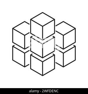 Blockchain-Symbol. Blockchain-Technologie. Vektorabbildung. Rohbild. EPS 10. Stock Vektor