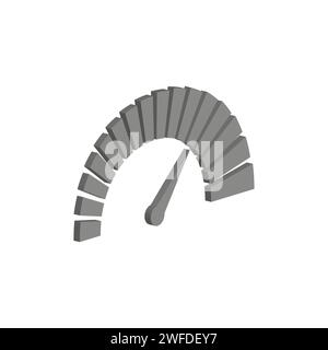 Tachometer 3D Isometrisches Symbol. Vektorabbildung. EPS 10. Rohbild. Stock Vektor