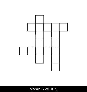 Kreuzworträtsel-Symbol. Wortpuzzle-Spiel mit einem ikonischen Logo. Vektorabbildung. Rohbild. EPS 10. Stock Vektor