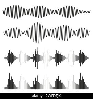 Symbol mit Schallwellen für medizinisches Design. Konstruktionselement. Wave-Logo. Vektorabbildung. EPS 10. Stock Vektor