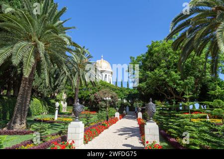 Hängende Gärten von Haifa (Bahá’í-Gärten) in der Stadt Haifa (Israel) Stockfoto