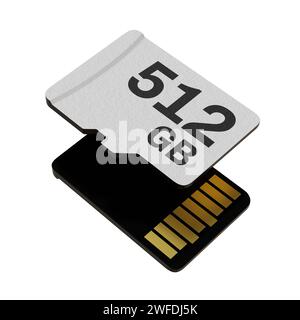 Speicherkarte mit 512 GB Kapazität, MicroSD-Flash-Speicher-Disc Stockfoto