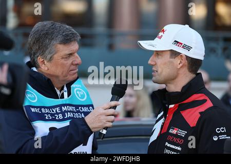 Monaco, Monaco. Januar 2024. MONACO, MONTE-CARLO - 25. Januar 2024: Sébastien OGIER aus Frankreich und Toyota Yaris Rally1 HYBRID während der WRC RALLYE, FIA Rallye Monte Carlo 2024, Start in Monaco, (Foto und Copyright @ Jun QIAN/ATP Images (QIAN Jun/ATP/SPP) Credit: SPP Sport Press Photo. /Alamy Live News Stockfoto